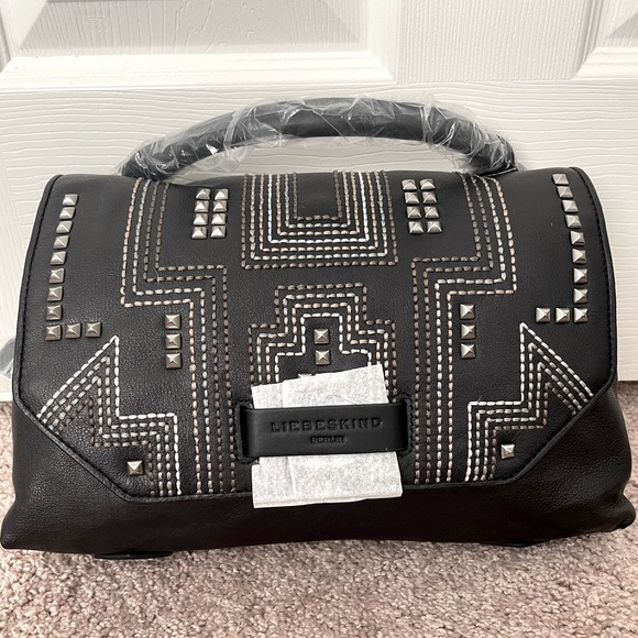 Liebeskind Berlin Studded Top Flap Leather Satchel - Picture 1 of 6